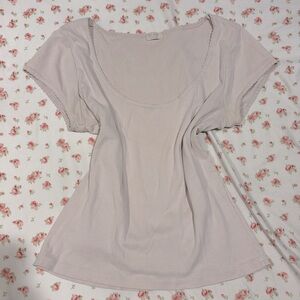 Pacsun beige cropped tee